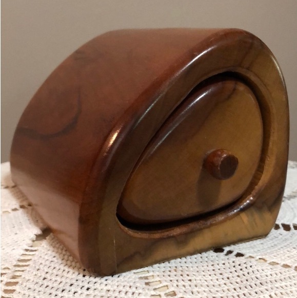 Handmade Triangular Maple Wood Box with Drawer - Picture 8 of 8